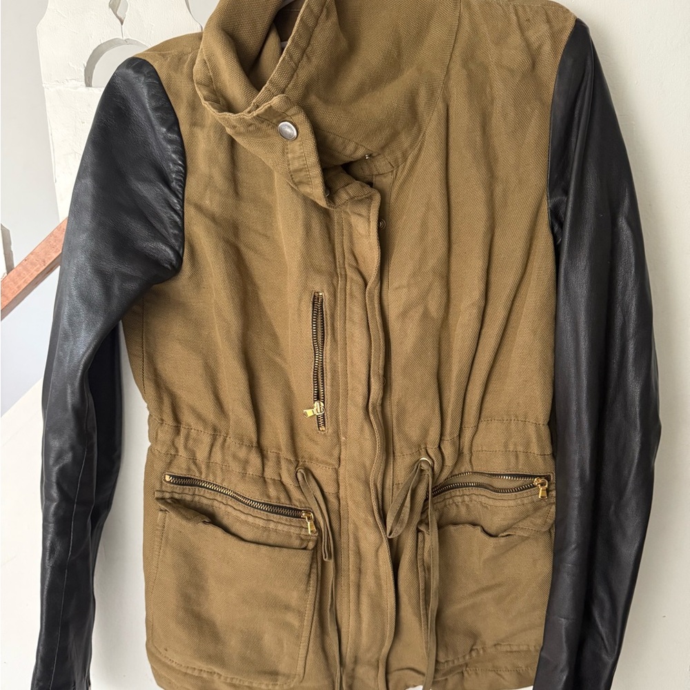 Zara Women’s cotton and leather jacket